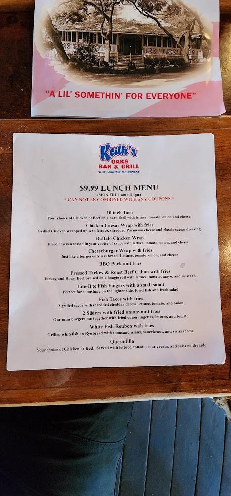 Keith's Oaks Bar & Grill Menu image 4